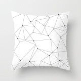 Buy 5 Get 1 Free Black and White Geometric Abstract Decorative Pillowcases Polyester Throw Pillow Case Geometric Pillowcase