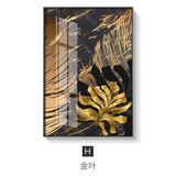 Nordic plants Golden leaf canvas painting posters and print wall art pictures for living room bedroom dinning room modern decor