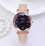 Luxury Rose Gold Leather Wrist Watch Luxury Rose Gold Leather Wrist Watch
