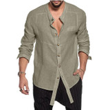 Men Solid Linen Shirt
