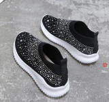 2020 New Women Crystal Sneakers Spring Autumn Casual Zipper Flat Shoes women Non-slip Breathable Outdoor Vulcanized Shoes woman