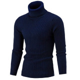 Winter Warm Turtleneck Sweater Men Vintage Tricot Pull Homme Casual Pullovers Male Outwear Slim Knitted Sweater Solid Jumper