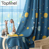 Top Finel Latest Style Planet & Star Pattern Curtains for Children Baby Kids Room Curtains Cortinas Blackout Curtains Drapes
