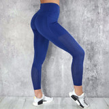 CHRLEISURE High Waist Leggings Women Fitness Legging Pocket Mesh