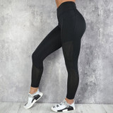 CHRLEISURE High Waist Leggings Women Fitness Legging Pocket Mesh
