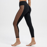 Black High Waist Leggings Women Mesh Patchwork Push Up Legging