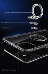 Transparent Silicone Case With Stand Sit Ring Holder Covers For Samsung Galaxy Note 20 S20 Ultra