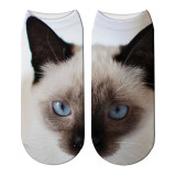 New 3D Printing Women Socks Cotton Sock Fashion Unisex Animal Socks Cat