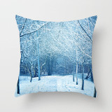 Merry Christmas Elk Cushion Cover Snowflake Tree Printed Pillow Cover for Home Sofa Chair Decorative Pillows 45*45cm