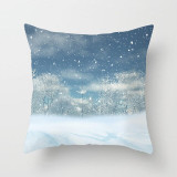 Merry Christmas Elk Cushion Cover Snowflake Tree Printed Pillow Cover for Home Sofa Chair Decorative Pillows 45*45cm