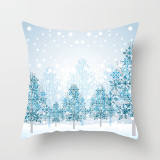 Merry Christmas Elk Cushion Cover Snowflake Tree Printed Pillow Cover for Home Sofa Chair Decorative Pillows 45*45cm