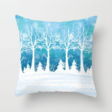Merry Christmas Elk Cushion Cover Snowflake Tree Printed Pillow Cover for Home Sofa Chair Decorative Pillows 45*45cm