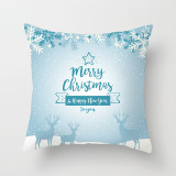Merry Christmas Elk Cushion Cover Snowflake Tree Printed Pillow Cover for Home Sofa Chair Decorative Pillows 45*45cm