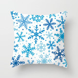 Merry Christmas Elk Cushion Cover Snowflake Tree Printed Pillow Cover for Home Sofa Chair Decorative Pillows 45*45cm