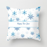 Merry Christmas Elk Cushion Cover Snowflake Tree Printed Pillow Cover for Home Sofa Chair Decorative Pillows 45*45cm