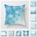 Merry Christmas Elk Cushion Cover Snowflake Tree Printed Pillow Cover for Home Sofa Chair Decorative Pillows 45*45cm