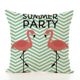 Summer Flower Birds Cushion Cover Palm Leaf Flamingo Cactus Soft Pillow Cases Pillow
