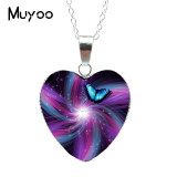 Beautiful Magic Butterfly Heart Pendant Necklace