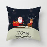Christmas Decoration Cushion Cover Cartoon Santa Claus Printing Pillow Case Party Christmas Decoration Ball Cushion Cover