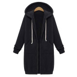 Long Oversized Hoodies Women Autumn Winter Sweatshirt Women Zipper Women Hoodies Outerwear Pockets Sudaderas Mujer Sweat Femme