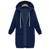 Long Oversized Hoodies Women Autumn Winter Sweatshirt Women Zipper Women Hoodies Outerwear Pockets Sudaderas Mujer Sweat Femme
