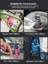 Hot Sports Water Bottle 650ML Protein Shaker Outdoor Travel Portable Leakproof Drinkware BPA Free