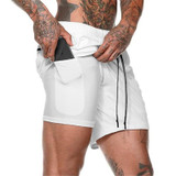 large size Double-Deck Men Shorts Fitness Breathable Quick Drying Gyms Shorts Joggers Running Shorts