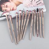 Premium 12 pieces pro-makeup set including Eye Shadow Blending Eyeliner Eyelash Eyebrow Brushes For Makeup