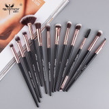 Premium 12 pieces pro-makeup set including Eye Shadow Blending Eyeliner Eyelash Eyebrow Brushes For Makeup
