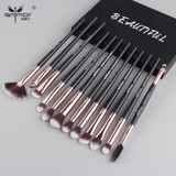 Premium 12 pieces pro-makeup set including Eye Shadow Blending Eyeliner Eyelash Eyebrow Brushes For Makeup