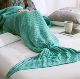 Cozy Cotton-Knit Mermaid Tail Blanket Cozy Cotton-Knit Mermaid Tail Blanket