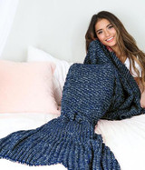 Cozy Cotton-Knit Mermaid Tail Blanket Cozy Cotton-Knit Mermaid Tail Blanket