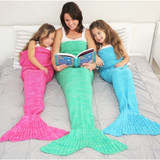 Cozy Cotton-Knit Mermaid Tail Blanket Cozy Cotton-Knit Mermaid Tail Blanket