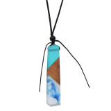 Handmade Wood Resin Pendant Necklace