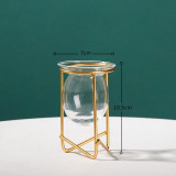Terrarium Retro Iron Line Vase Hydroponic Plant Flower Vase Home Decoration Metal Plant Holder Nordic Styles Iron Vases Ornament