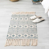 Retro Bohemian Carpet Hand Woven Cotton Linen Carpet Rug  Bedside Rug Geometric Floor Mat Living Room Bedroom Carpet Home Decor