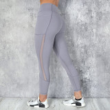 Womans Leggings with Pocket Push Up Activewear Workout High Waist Patchwork (AS)