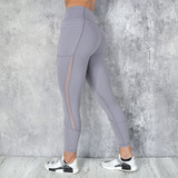 Womans Leggings with Pocket Push Up Activewear Workout High Waist Patchwork (AS)