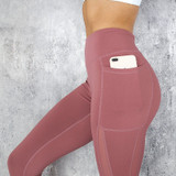 Womans Leggings with Pocket Push Up Activewear Workout High Waist Patchwork (AS)