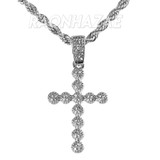 Iced Buddha Pendant w/ 5mm Franco Chain / CROSS Pendent w 4mm Rope Chain Set