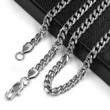 Raonhazae 316L Stainless Steel 3D Black Panther Pendant W/4mm Miami Cuban Chain