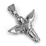 316L Stainless Steel Blinged Out Holy Praying Angels w/ 4mm Miami Cuba Chain