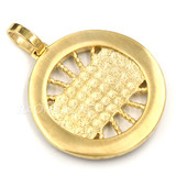 316L Stainless Steel Medallion Last Supper Christ Pendant w/4mm Miami Cuba Chain