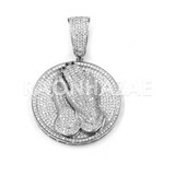 New Lab diamond Micro Pave JUMBO Praying Hands Pendant.
