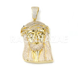 New Lab diamond Micro Pave JUMBO Jesus Face Pendant.