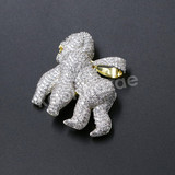 Hiphop Gorilla Brass Pendant W/ 5mm 18-30 inches Cuban Chain