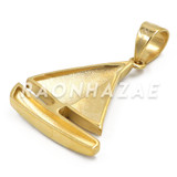 Stainless Steel Gold Sailing "Lil" Yacht Pendant w/Cuban Chain