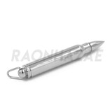 Stainless Steel Solid Silver AK-47 Bullet Pendant w/ 5mm Miami Cuban Chain
