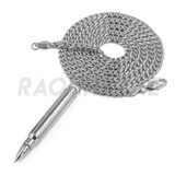 Stainless Steel Solid Silver AK-47 Bullet Pendant w/ 5mm Miami Cuban Chain Stainless Steel Solid Silver AK-47 Bullet Pendant w/ 5mm Miami Cuban Chain