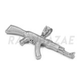 Stainless Steel Silver AK-47 Pendant w/ 5mm Miami Cuban Chain